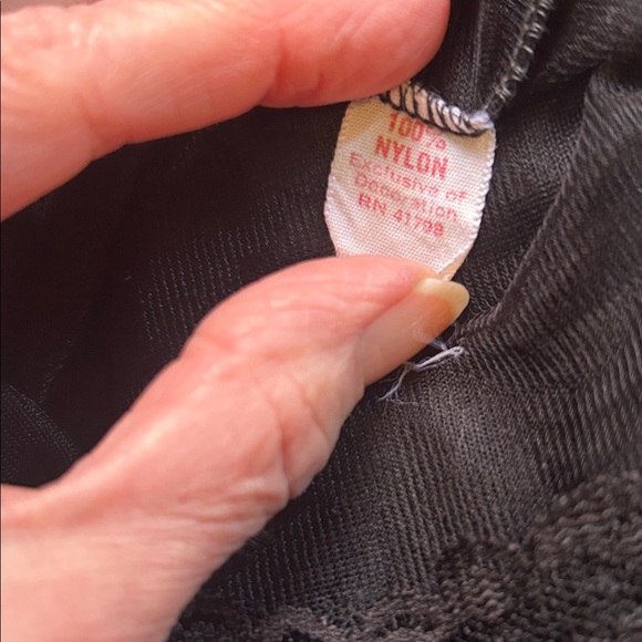 60’s Black Sheer Lace Middy Top Lingerie M - Picture 6 of 10